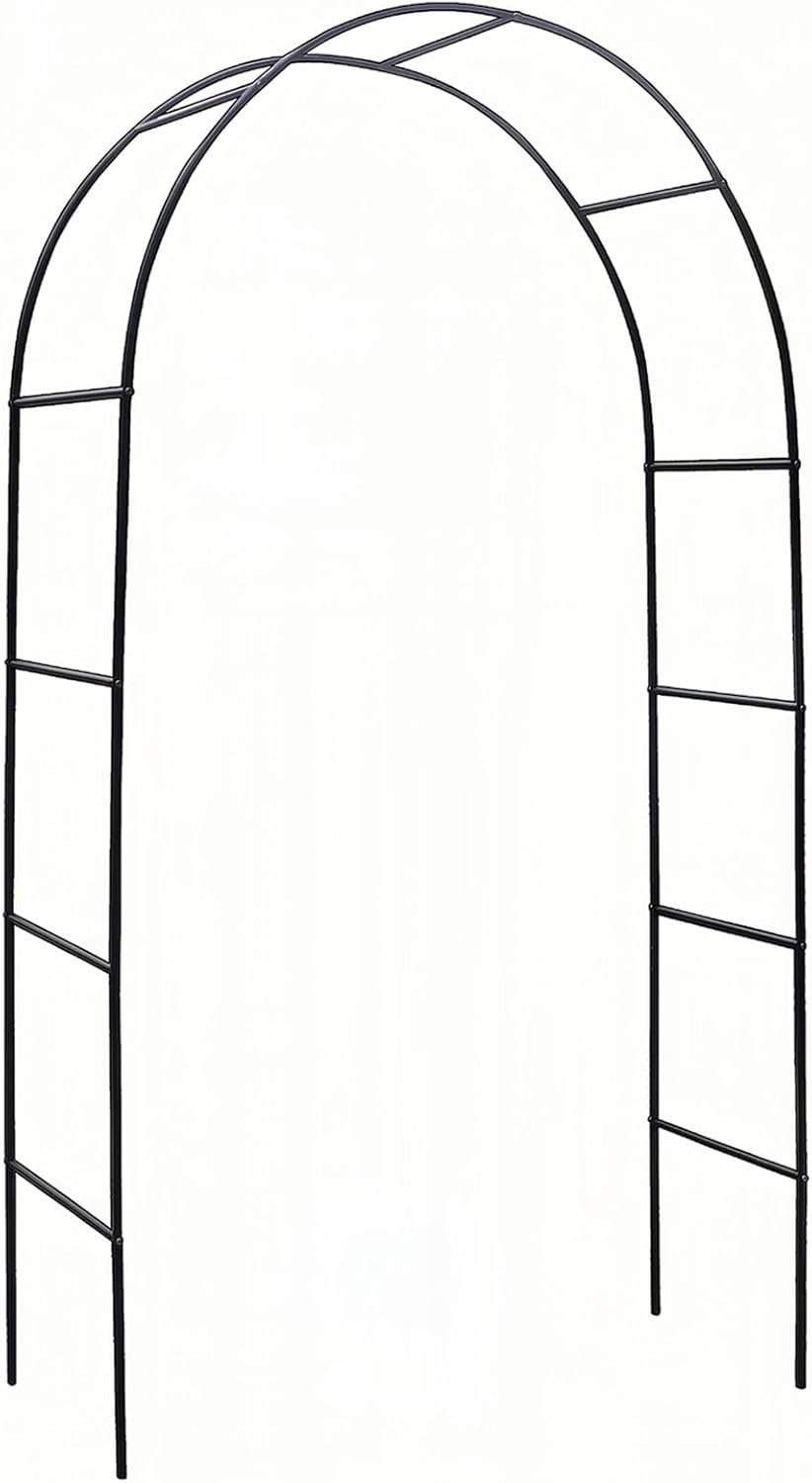 Garden Arch, Outdoor Flower Garden Arch Trellis, Sturdy Steel Arbor for Climbing Plants, Wedding Decoration, 7’8″ H x 4’5″ W, Dark Green