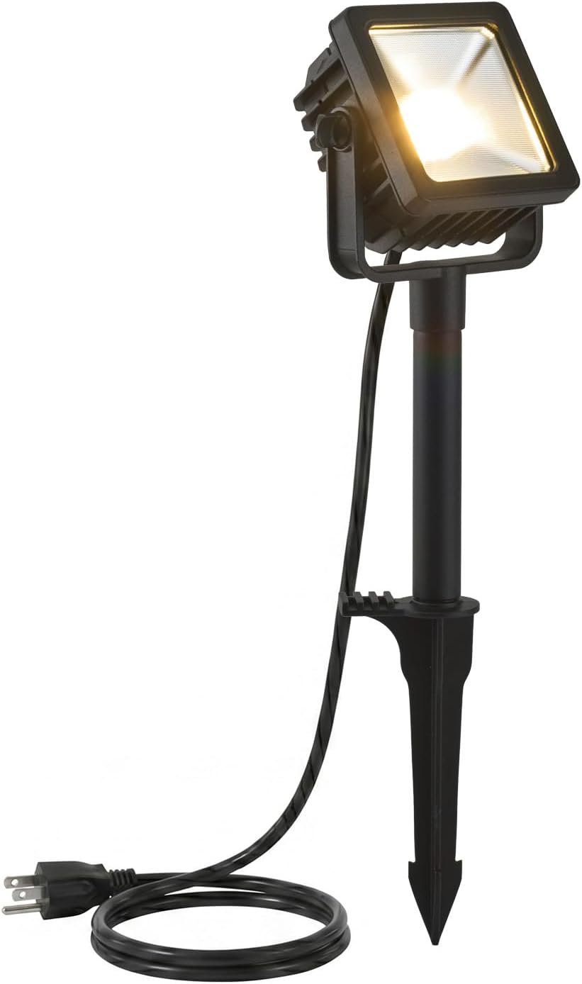Outdoor LED Spotlight with Metal Spike 16.8W Adjustable Die-Cast Aluminum Landscape Lighting, Wet Location ETL UL CSA Qualified Safe for Garden, Yard & Tree Illumination