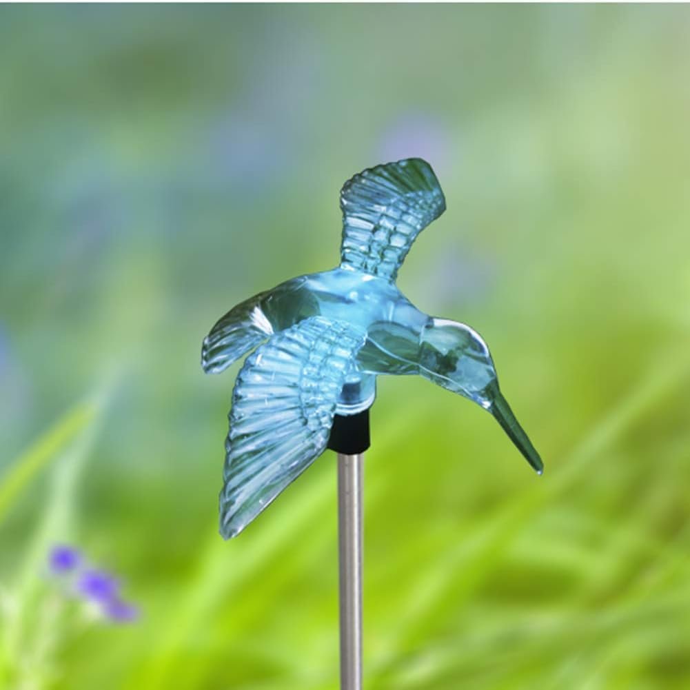 QIDEA Outdoor Solar Hummingbird Garden Stake Light for Outside Yard Decor | Color Changing Decorative LED Stake Lamp In-ground Landscaping Lighting for Garden Patio Lawn Pathway Flower Bed Decorations