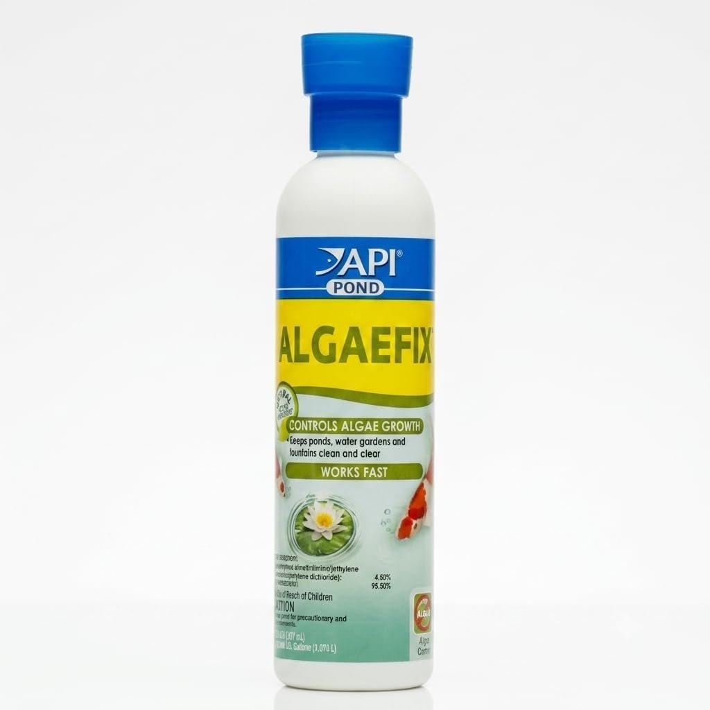 API POND ALGAEFIX (16 fl oz) Pond Algae Control – Copper Free – Clean, Clear Water – Up to 4800 Gallons – Safe for Fish & Plants – Water Gardens, Fountains – Natural Active Ingredient – EPA-Registered