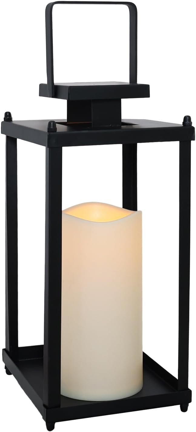 NEEDOMO Lanterns Decorative Indoor& Outdoor, 13.4″ Metal Tabletop Decor Lantern for Patio Home, Candle Holders for Home Kitchen Coffee Table Livinig Room Decor