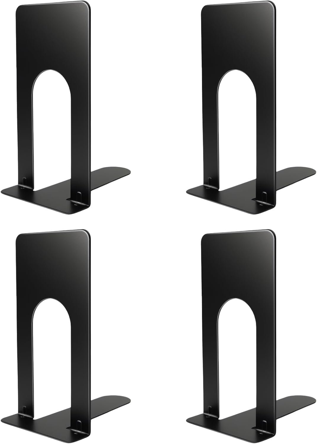 Book Ends for Shelves, 4 Pack Metal Bookends, Compact Book Stopper for Small Books, CDs, Vinyl Records, Desk & Classroom Organizer, 3.9×2.8×5.2 Inch, Gift for Book Lovers