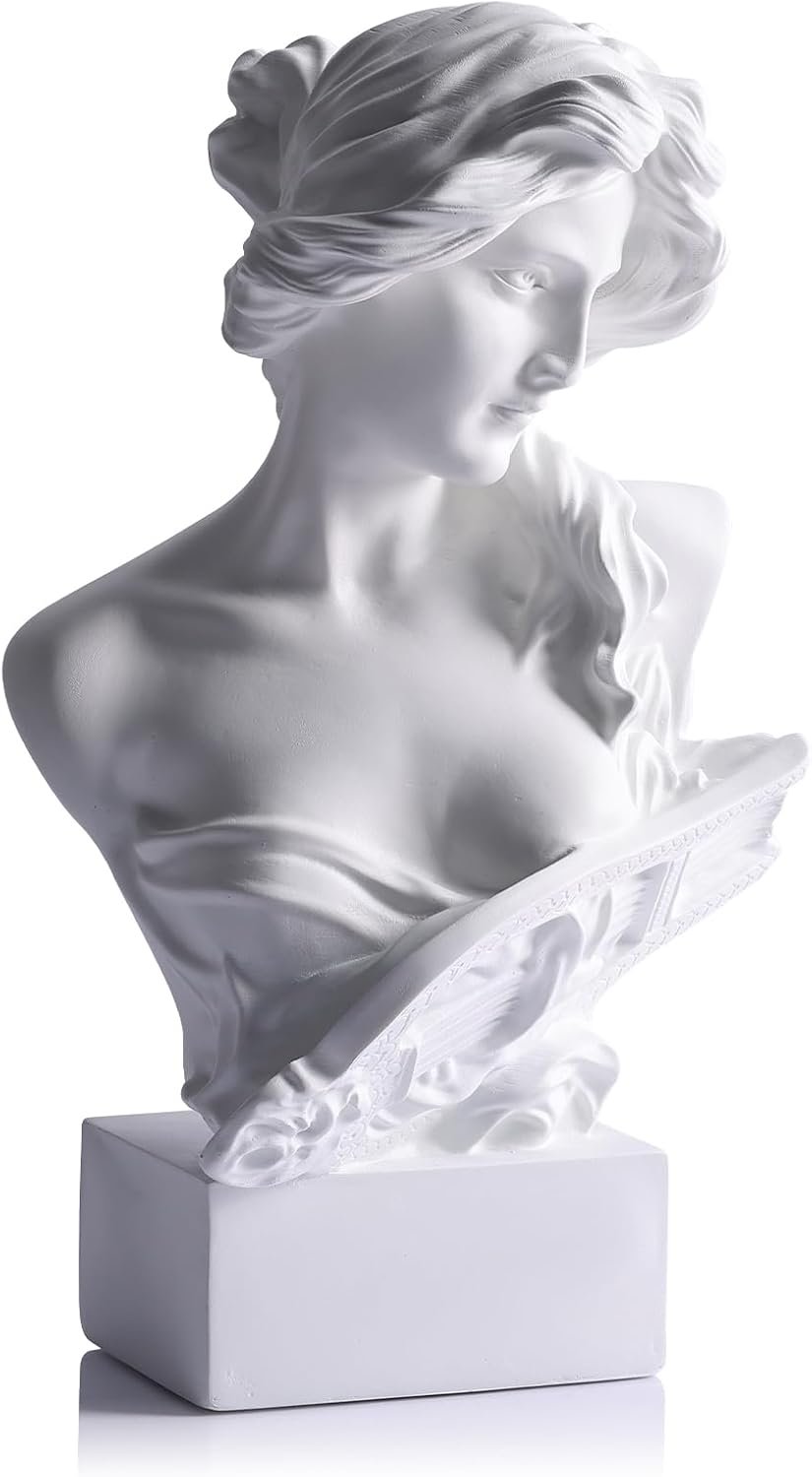 6″ H Greek Mythology Bust Statue Decor,Artemis Statues Roman Goddess Figurines,Used for Sketch Practice Aesthetics Statues and Sculptures and Indoor Filling Space for Living Room, Bedroom and Study
