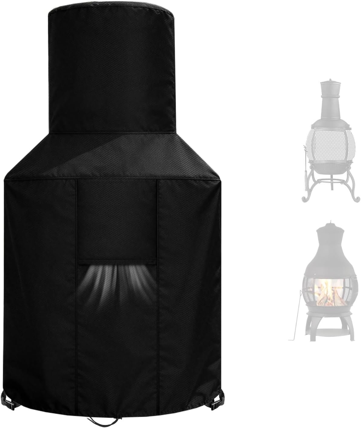 Chiminea Cover Outdoor Waterproof Chiminea Fire Pit Cover (48X25X13 inch) | Weather-Proof Chiminea Fire Pit Cover, Heavy Duty 420D Oxford Durable Resistant Chiminea Outdoor Fireplace Covers