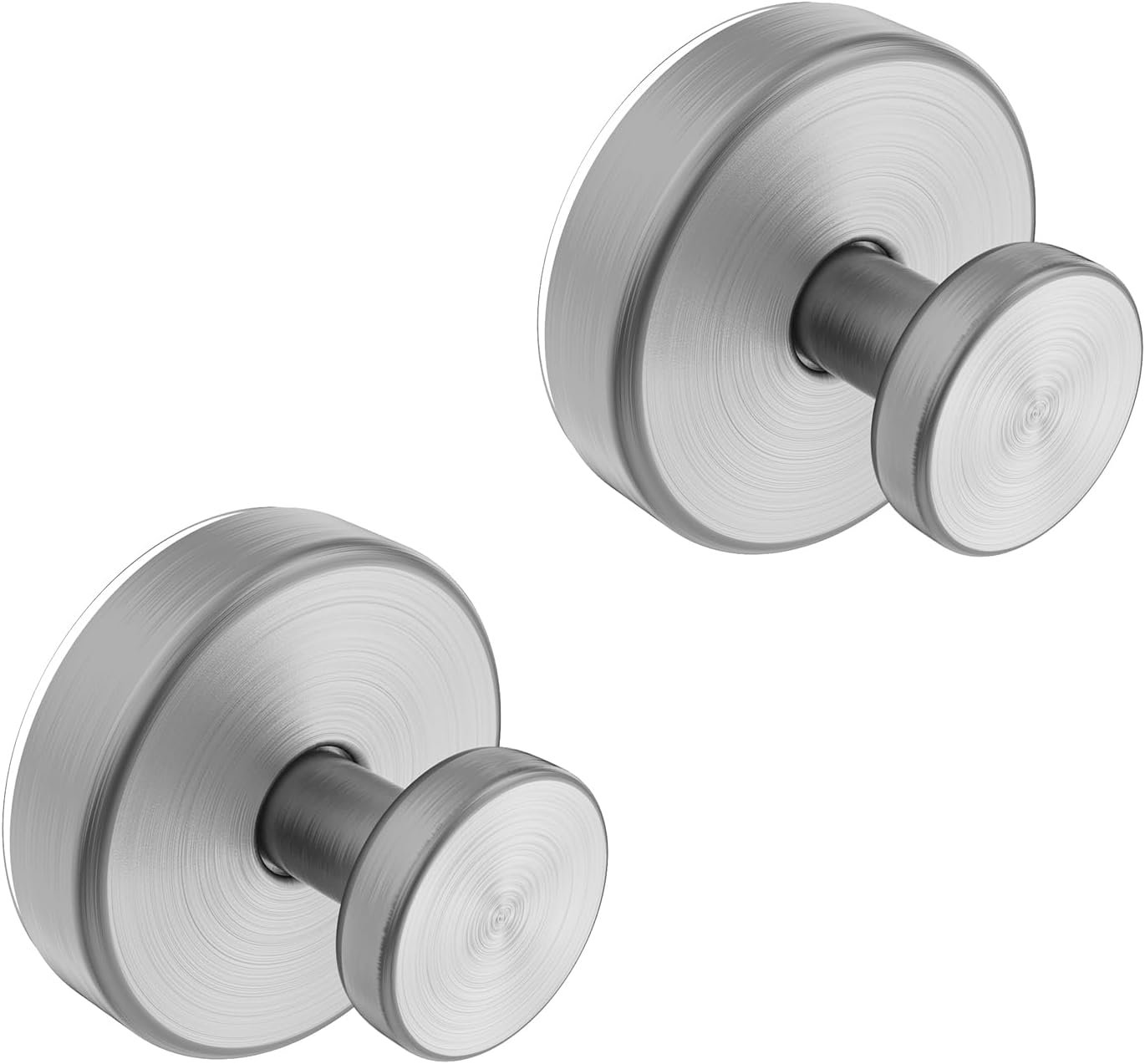 Suction Cup Hooks for Glass Window, Mirror, Wreaths – Shower Hooks for Inside Shower, No Drill Towel Hooks for Bathrooms, Bath Robe Coat Looafh Hook for Hanging – Silver(2 Pack)