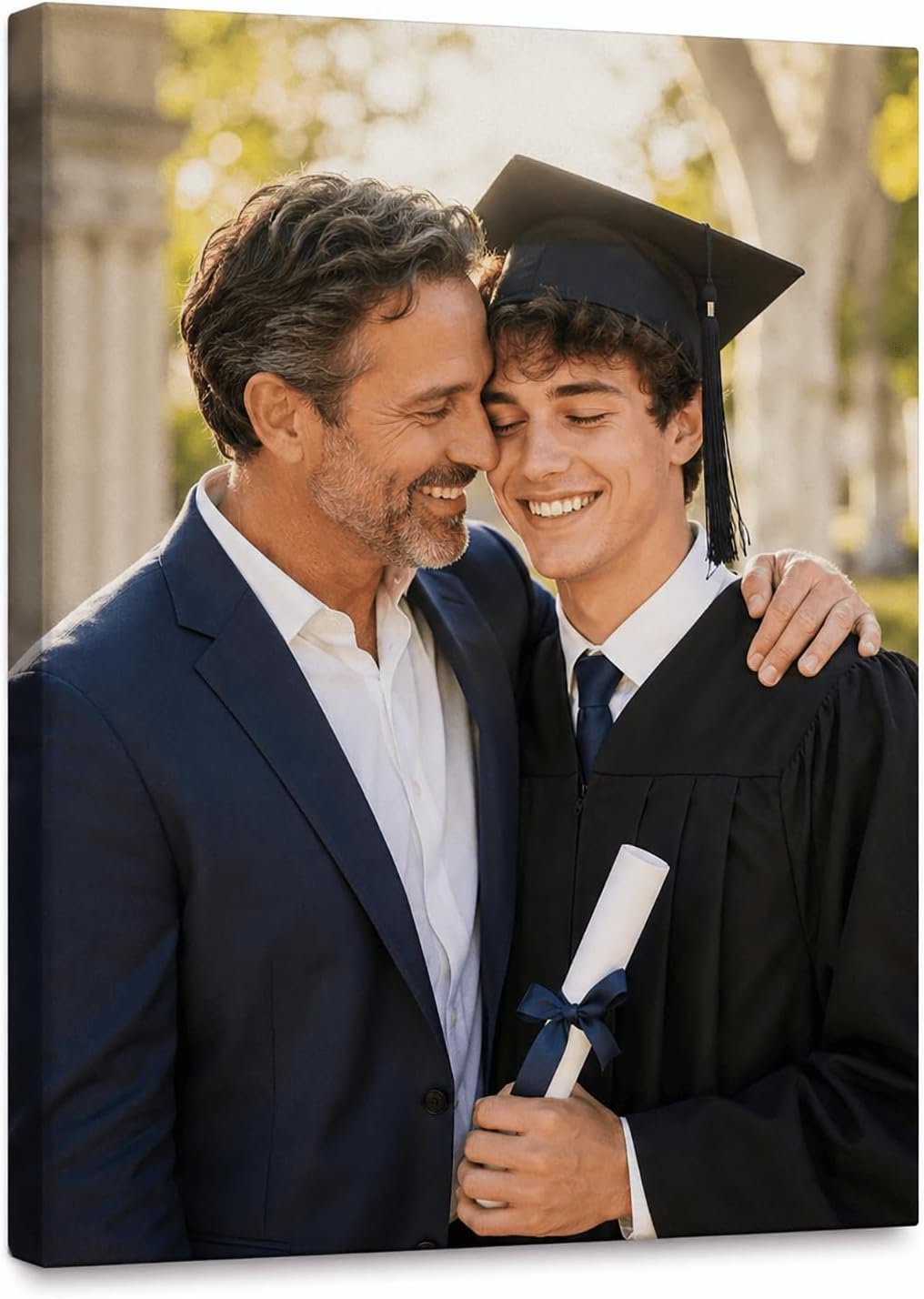 Custom Canvas Prints Personalized with Your Photo for Graduation & Fathers Gifts, Ships Next Day Ready to Hang, Made in USA – Ideal for Wedding, Baby, Family & Pet Memorial Gift (Framed 11×14 Inch)