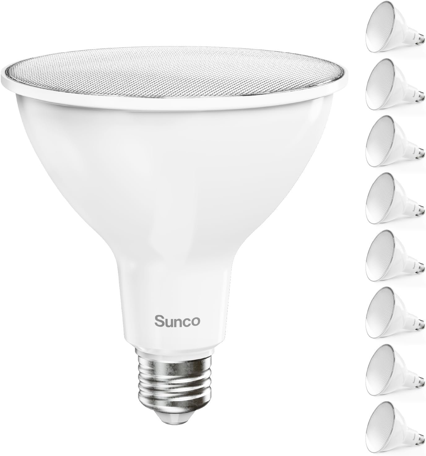 Sunco Lighting 8 Pack PAR38 LED Outdoor Flood Light Bulb, Waterproof Bright Dimmable 13W=100W, 5000K Daylight, 1050lm, E26 Base, for Backyard Landscape Porch Garage Yard, UL Energy Star Listed