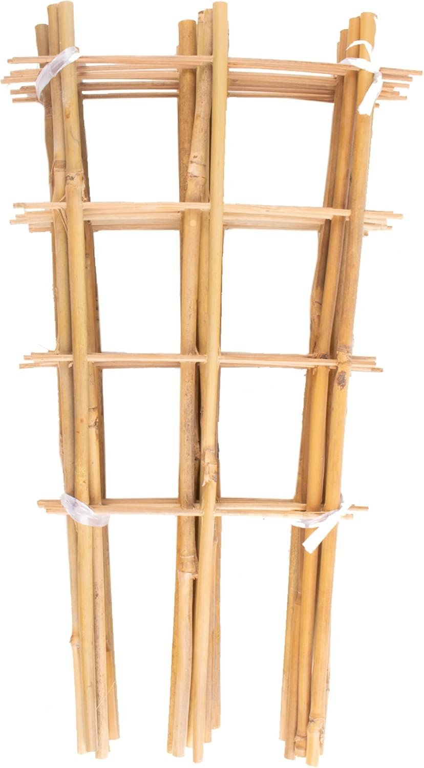 Avalution 10 Pack Bamboo Trellis for Climbing Plants 16″ Natural Garden Ladder Trellis, Fan -Shaped Plant Support Trellis for Potted Plant Decor