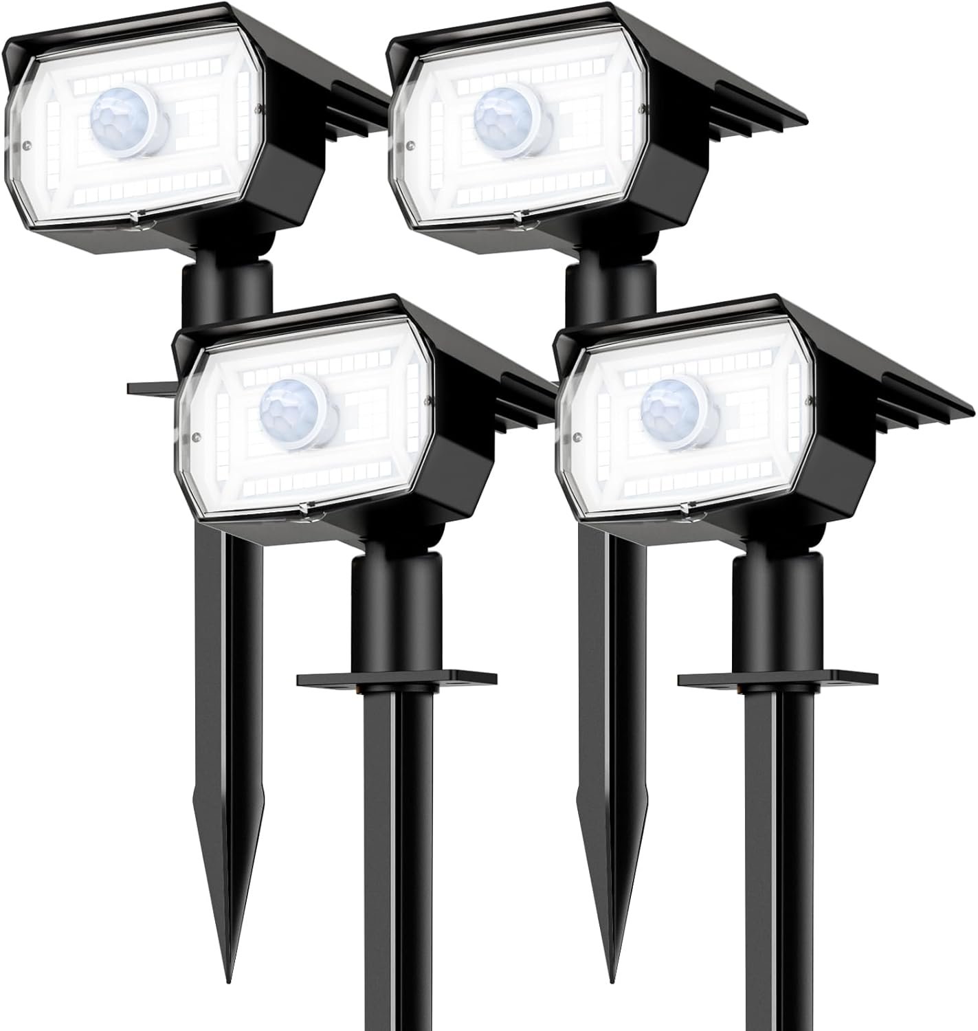 nipify Solar Lights Outdoor Waterproof, Motion Sensor Spot Lights- 4 Pack/56 LED/3 Modes Solar Powered Spotlights 2-in-1 Auto On/Off Landscape Lighting for Outside Yard Wall Garden, Cool White