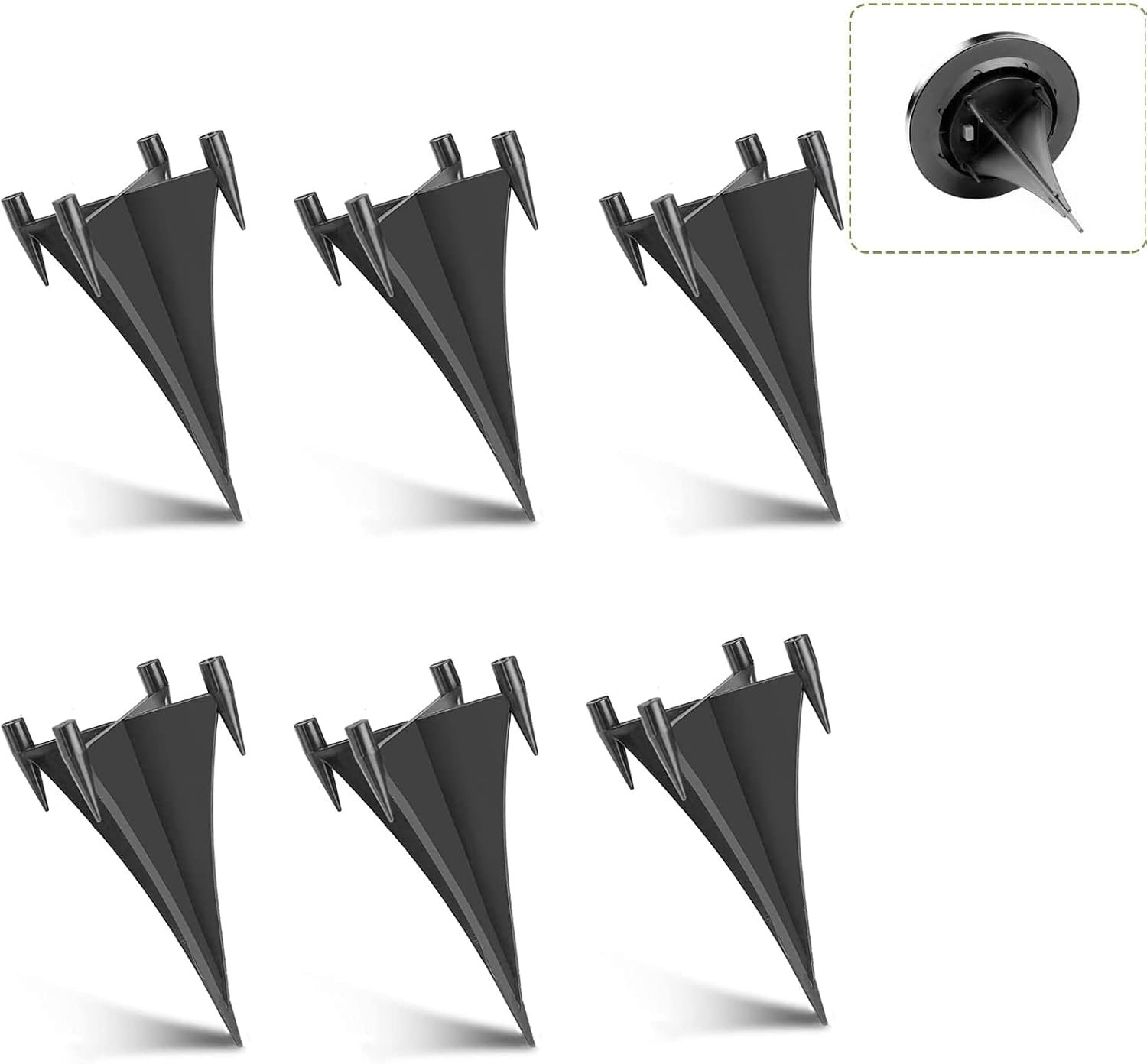 Replacement Stakes for Solar Ground Light, 6 Set Reinforced Plastic Ground Spikes, Replacement Parts for Solar Pathway Disk Light and Garden Glass Ball Outdoor