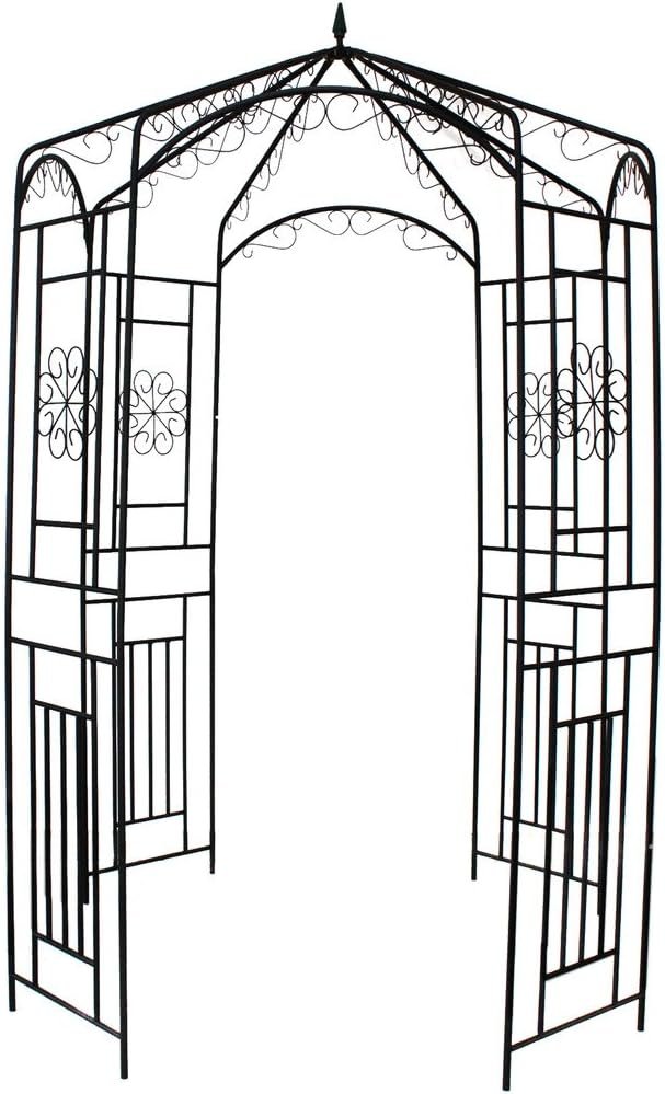1. GO Steel Garden Arch, 8′ High x 5’2″ Wide, Garden Arbor for Various Climbing Plant, Outdoor Garden Lawn Backyard Gazebo
