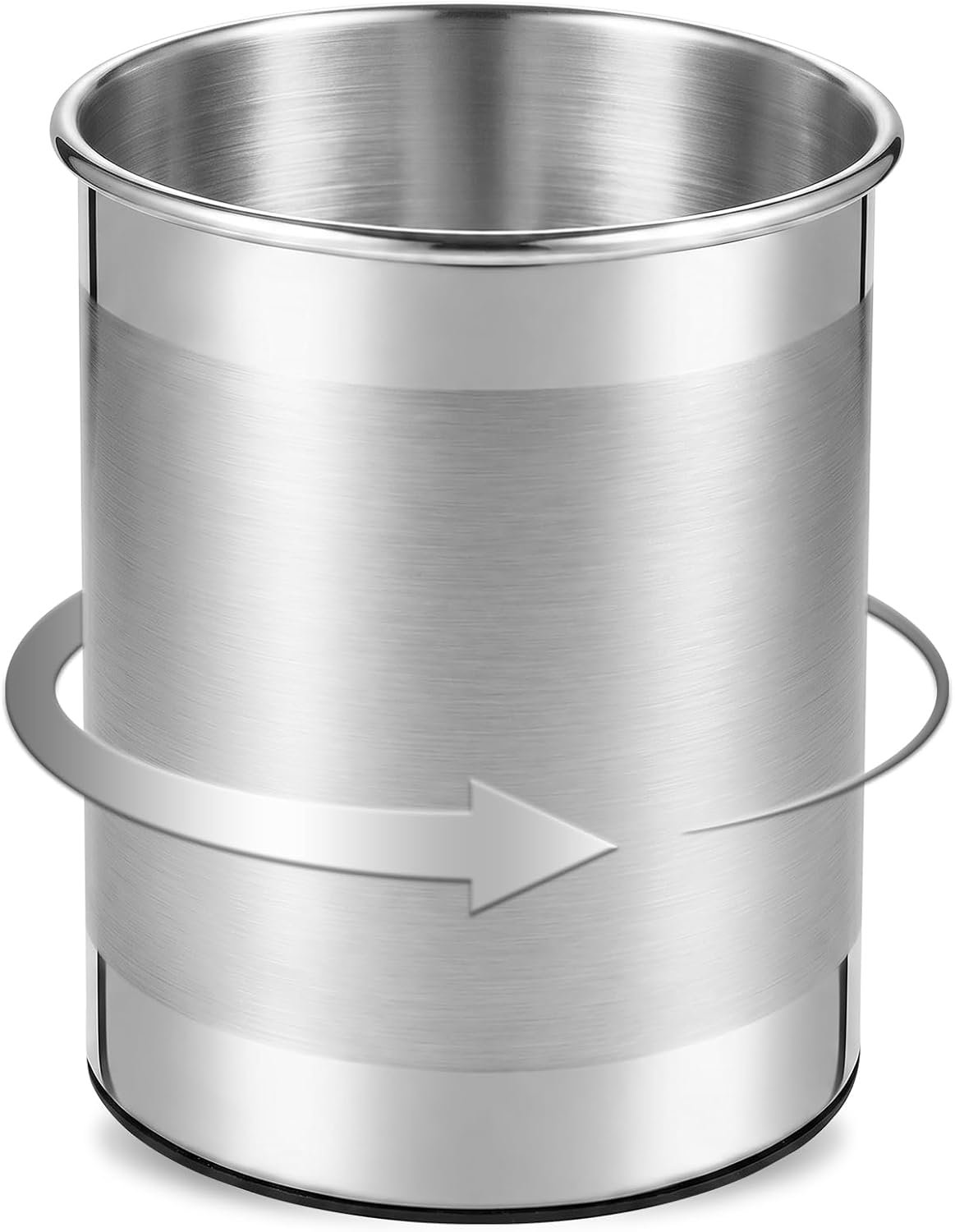 CHEFBEE Stainless Steel Utensil Holder – 360° Rotating Kitchen Cooking Utensil Crock Organizer for Countertop, Extra Large Silverware Tool Holder Caddy for Spatulas, Kitchen Counter Decor