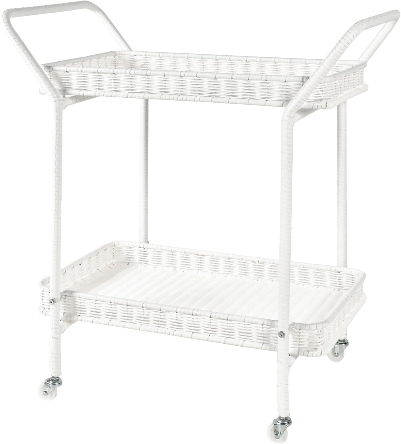 Outdoor Resin Wicker Serving Cart by Jeco