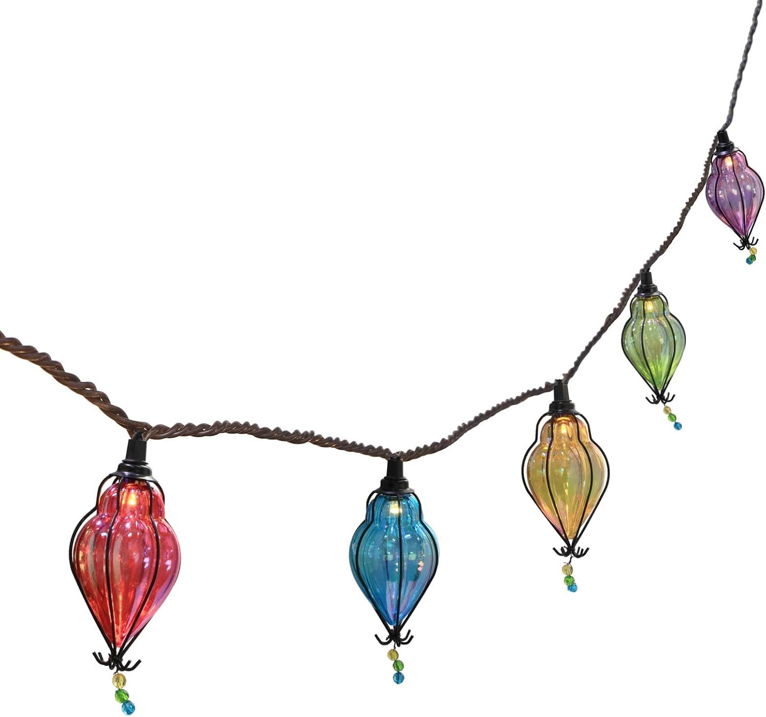 Vigdur Multicolor Flower String Lights, Decorative String Lights Plug in with 10 Bulbs Connectable, Indoor Outdoor Patio Light for Party Wedding Bedroom Bistro Cottagecore Decor