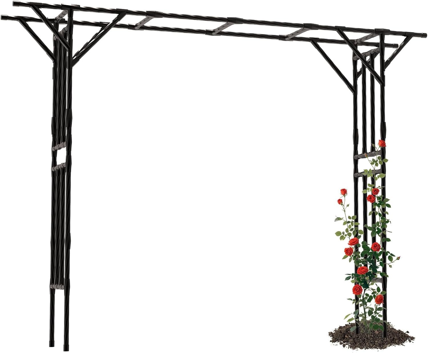 Supersize Flattop Garden Arch – 141″ L x 106″ H Garden Arch Trellis for Climbing Plants Outdoor (Leg spacing 106″)