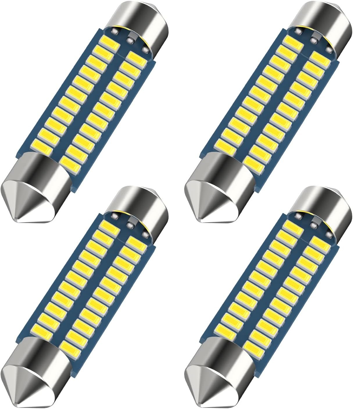 Serundo Auto 578 Led Bulb 211-2 Led Festoon Bulb 41mm 42mm 1.65in Led Festoon Bulb for Car Map Light Dome Light, 6000k White Super Bright Interior Led Festoon Bulbs,Pack of 4pcs