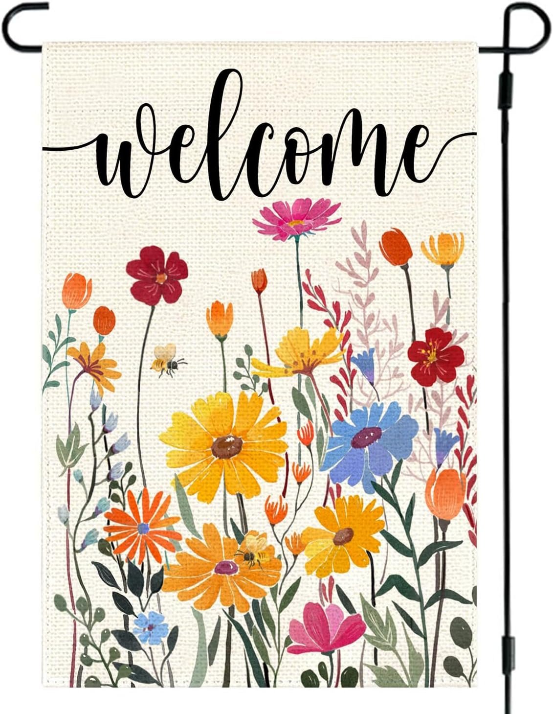 Spring Summer Garden Flag 12×18 Inch Double Sided Outside Colorful Floral Daisy Flowers Outdoor Seasonal Holiday Welcome Yard Porch Decoration