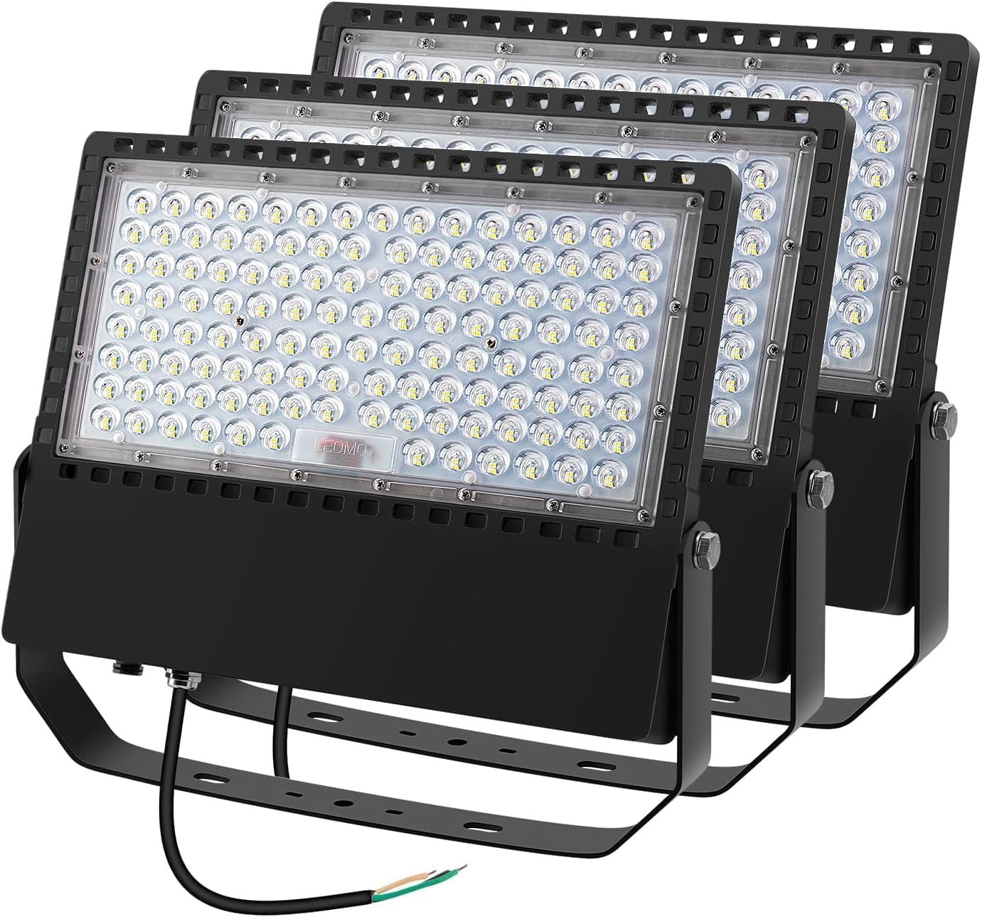 Juyace 3 Pack 36000Lm 240W Led Stadium Outdoor Flood Light Area Lighting | Super Bright Arena Lights，Commercial Area Lighting,5000K Daylight,100-277V,IP65 Waterproof,For Sport Court,Switch Control