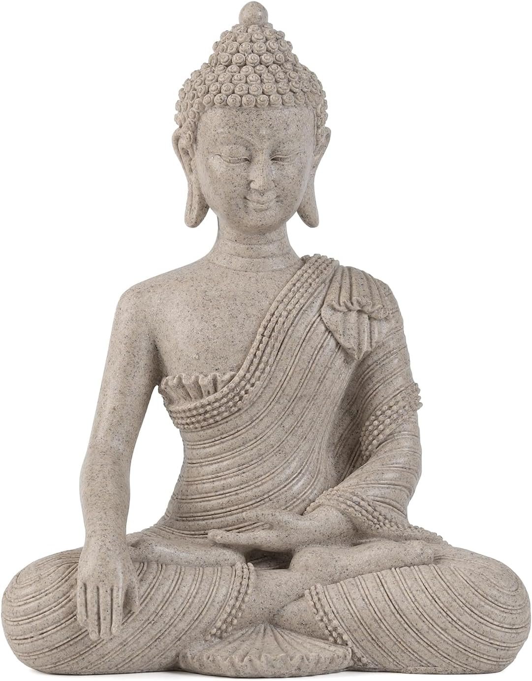 Suoedd Buddha Statue 10.2”-Indoor Budha Decor for Zen,Spiritual,Relaxation | Handmade,Bring Peace & Tranquility,Buddha Figurine Decor For Feng Shui,Meditation,Shrine,Living Room,Desk,Shelf,Office