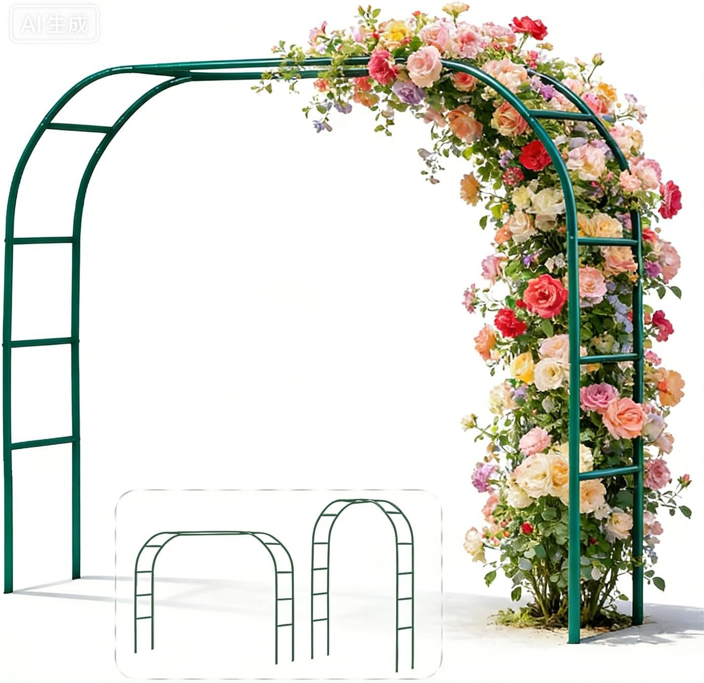 Metal Pergola Arbor, 4.6 ft W x7.9 ft High,Assemble Freely Light Weight | Wide Garden Arch for Various Climbing Plant Wedding Garden Arch Bridal Party Decoration Wide Arbor,Green