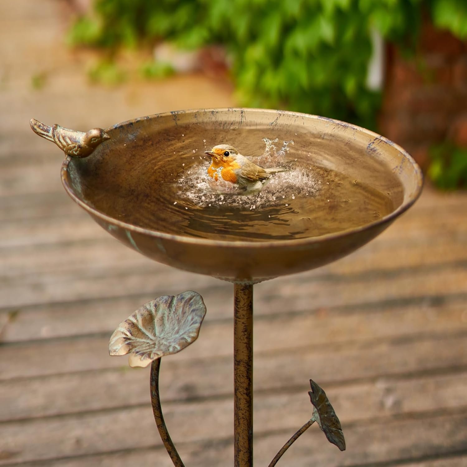 11.4″ W x 28.5″ H Cast Iron Pedestal Bird Bath, Bird Baths for Outdoors | Bird Bath for Outside Vintage Metal Bird Bath Garden Yard Decoration