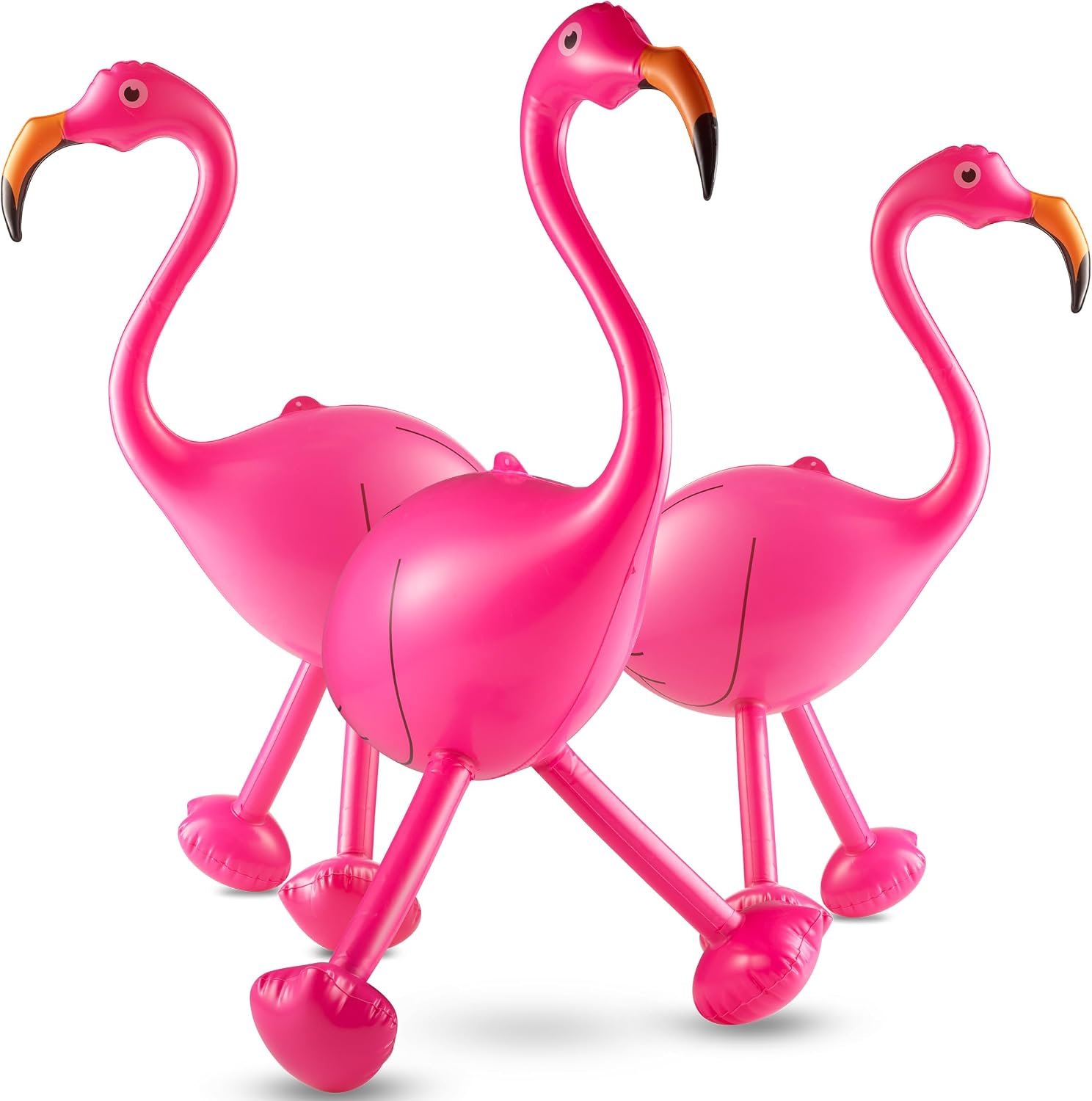 Inflatable Flamingo Party Decorations – (Pack of 3) 28″ Tall Large PVC Flamingo Animal Blow-Up Pool Toy for Kids – Summer Outdoor Backyard & Tropical Hawaiian Luau BBQ Party Decor