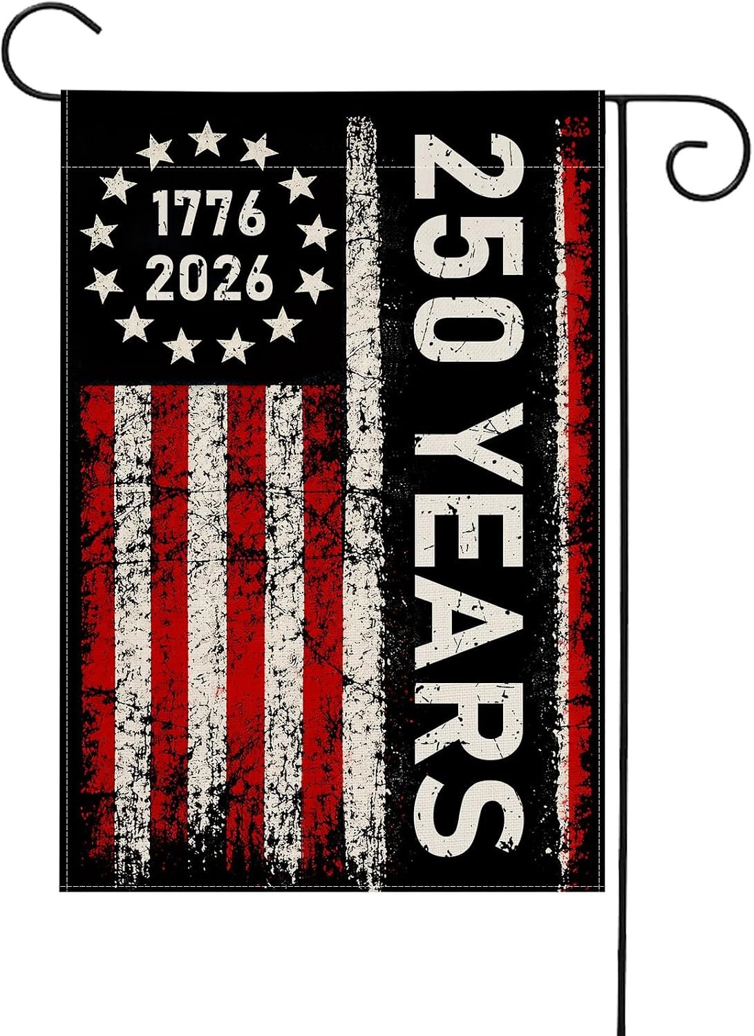 pretty_jessie USA 250th Anniversary Garden Flag, 12×18 American Yard Flag | 1776-2026, Double Sided, Semiquincentennial, 250 Years of Freedom, Burlap-Style Polyester, Lawn, Entryway, Community Events
