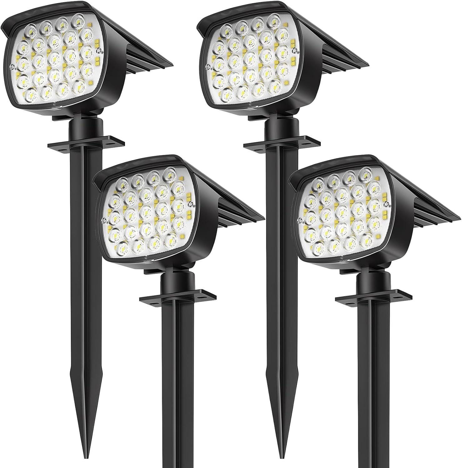 Solar Spot Lights Outdoor, 4 Pack 58 LED Solar Landscape Spotlights, Auto On/Off 3 Lighting Modes, 2-in-1 IP65 Waterproof Solar Landscape Lights for Yard Garden Pathway Tree