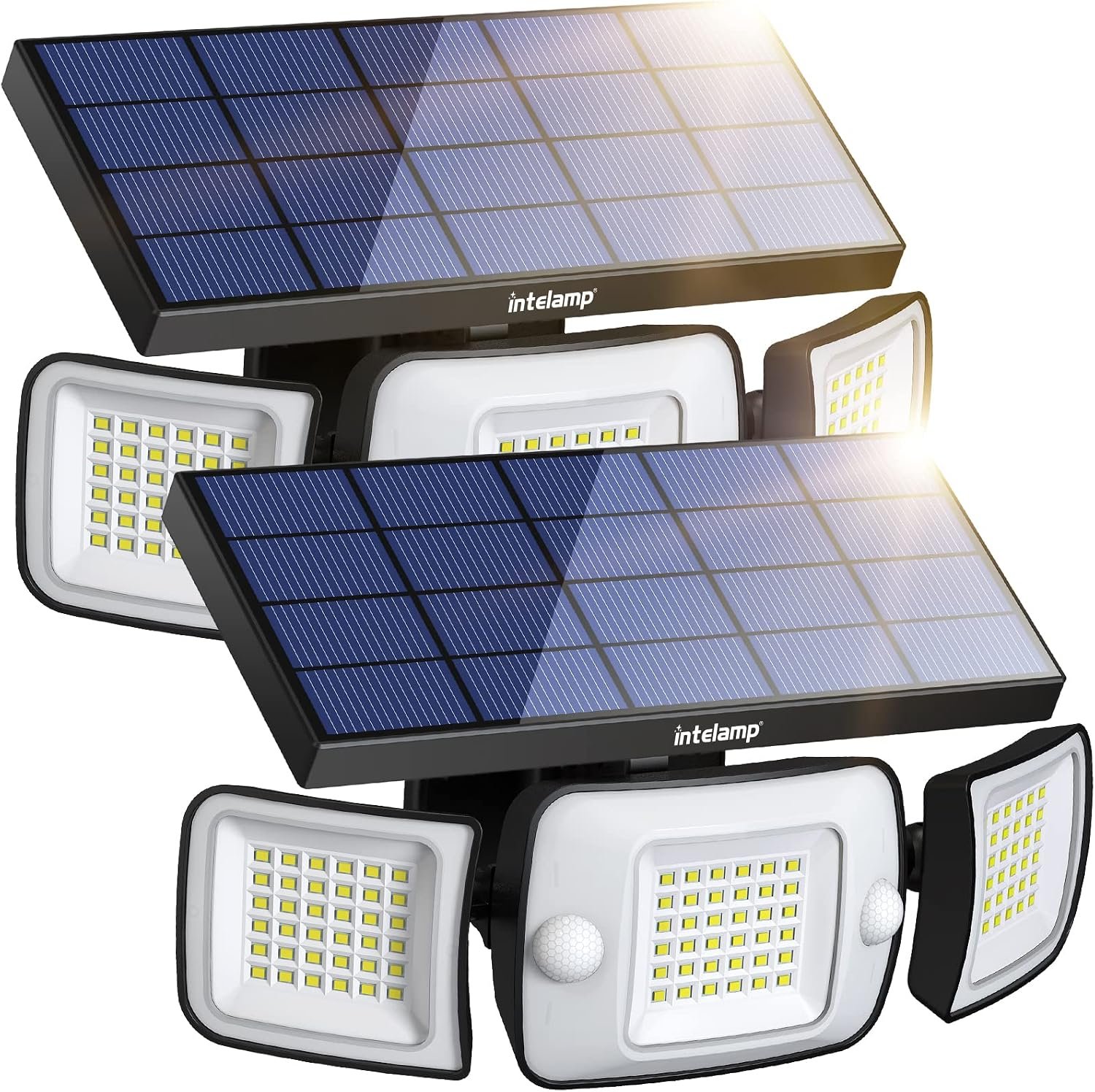 Solar Outdoor Lights, Motion Sensor with Dual Sensors Waterproof | Solar Flood Lights 270°Wide Angle for Outside with 3 Modes