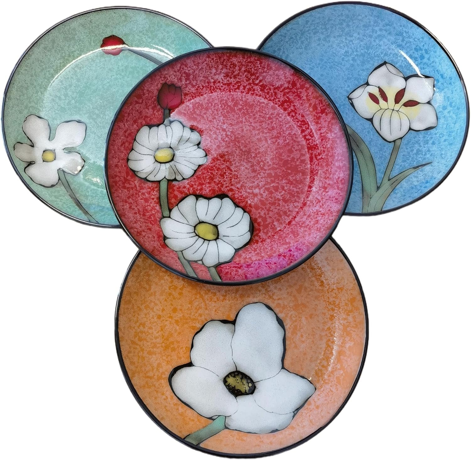 Ceramic Plates For Kitchen, 8 in – Plates Set of 4 – For Salad,Steak,Dessert,Bread, Pasta,Appetizer, Serving etc – Dishwasher, Microwave, and Oven Safe – For Breakfast, Lunch and Dinner (8 Inch)
