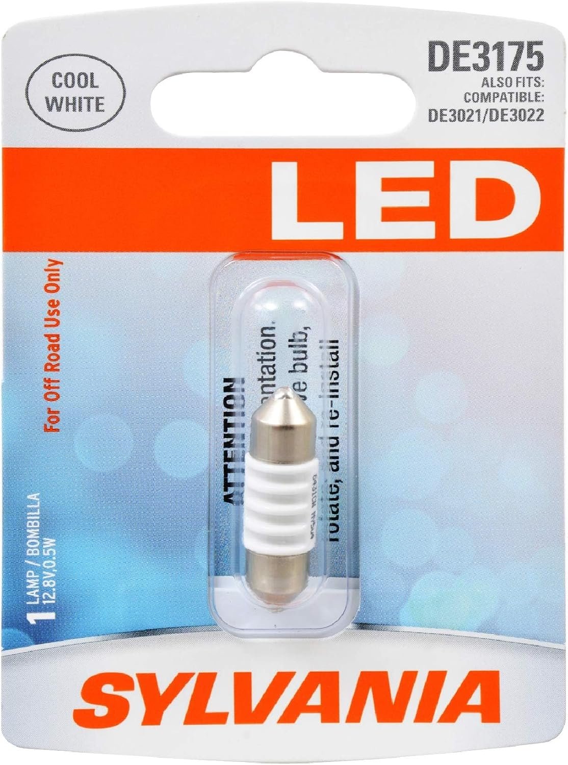 SYLVANIA – DE3175 31mm Festoon LED White Mini Bulb – Bright LED Bulb, Ideal for Interior Lighting – Map, Dome, Cargo and License Plate (Contains 1 Bulb)