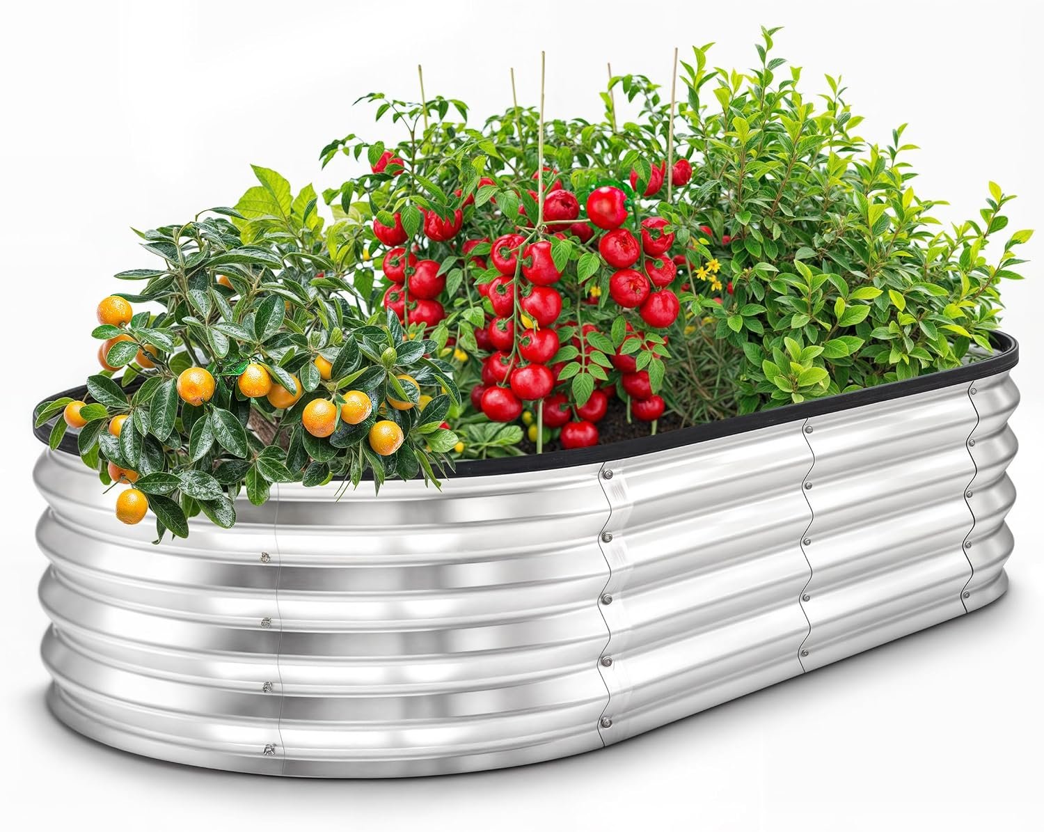 Utopia Home Galvanized Raised Garden Bed Kit 4x2x1ft, Planter Box Raised Garden Beds Outdoor, Easy Assembly Metal Raised Bed for Gardening Vegetables, Fruits, Flowers – Pack of 01 – Silver | Galvanized steel construction Rust resistant Easy assembly Vegetable and flower gardening