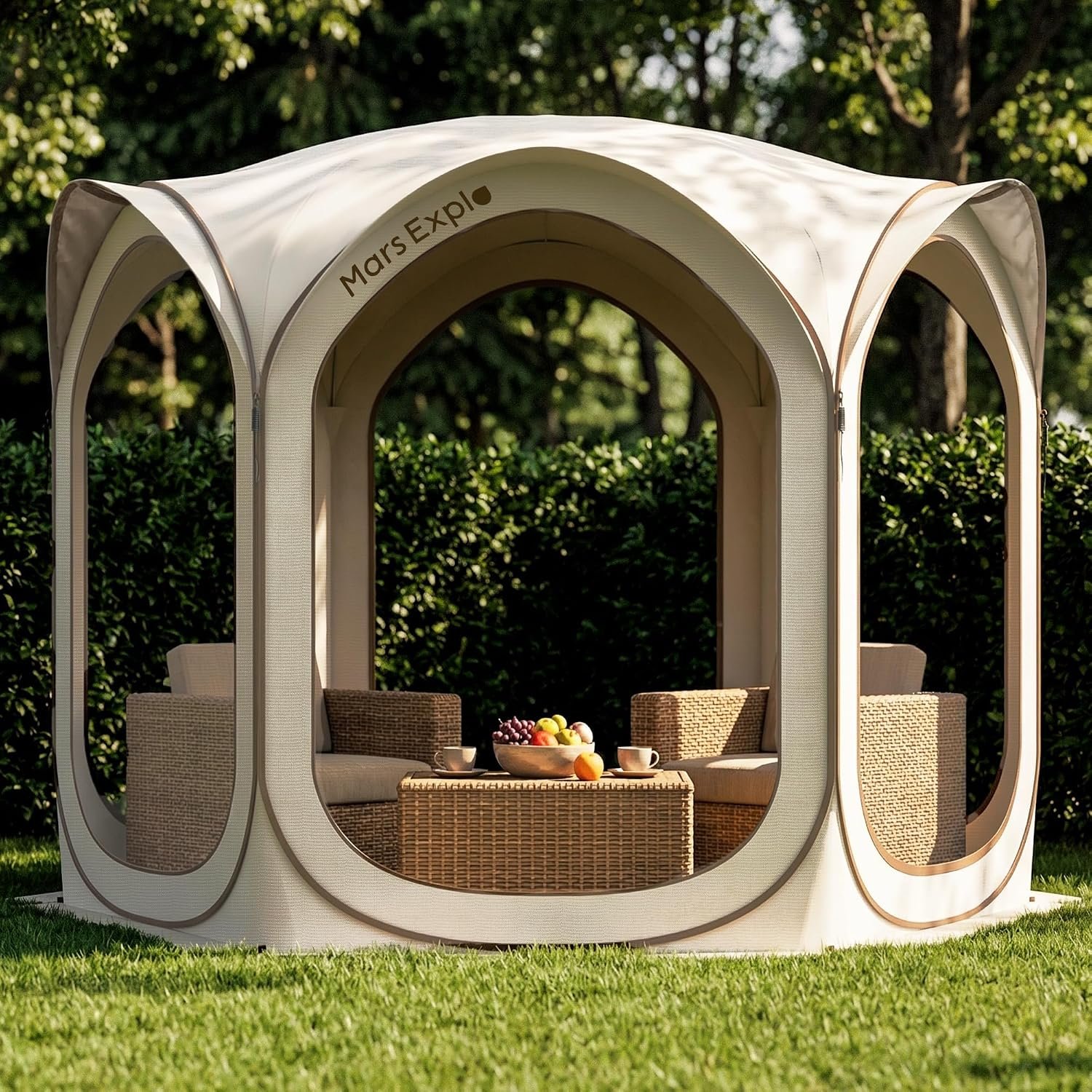 Screen Pop Up House Room Tent, Canopy Sun Shade Shelter for Camping, Patio, Backyard, Deck & Outdoor Activities, Portable Gazebo, 10’x10′