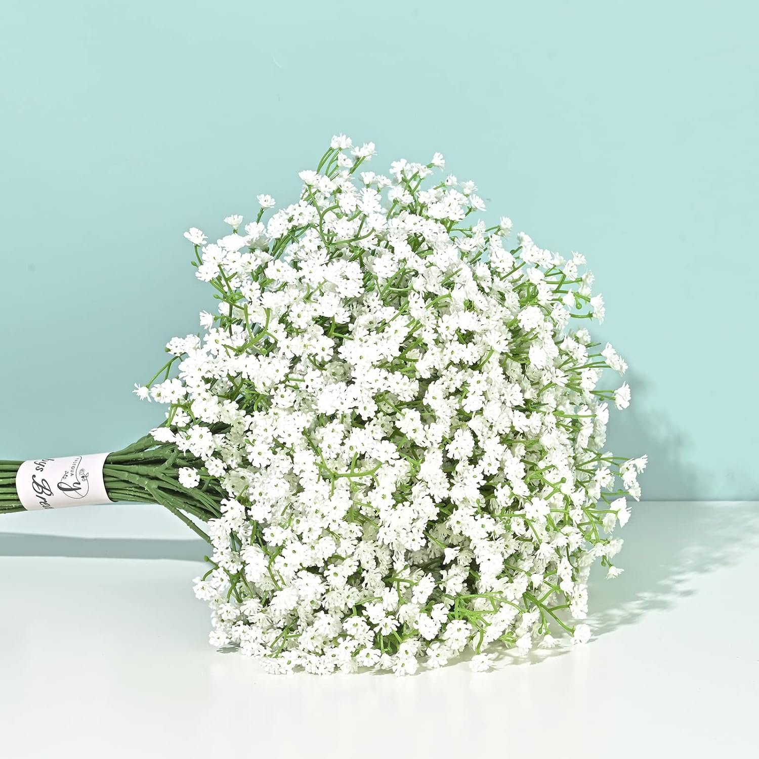 Babys Breath Bulk Artificial Flowers, Long Stems Fake Flowers, White, 6pcs | Real Touch, Realistic Soft, UV Resistant, Widely Usage, DIY Decor, Wedding Party Home Centerpiece Baby Shower Vase Filler