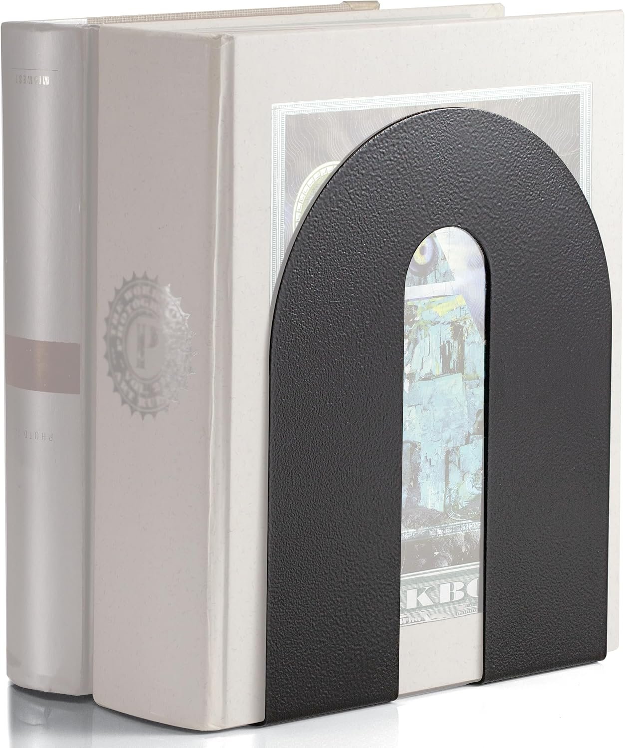 Officemate Heavy Weighted Bookends, Sturdy Office & Home Shelf Organizers, Set of 2 Black Metal Book Supports (93182)