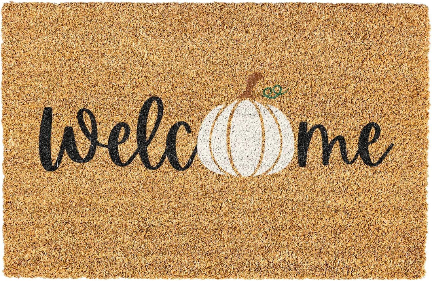 Welcome Doormat for Fall and Thanksgiving – Coir Front Door Mat With Pumpkin Design for Autumn Decorations