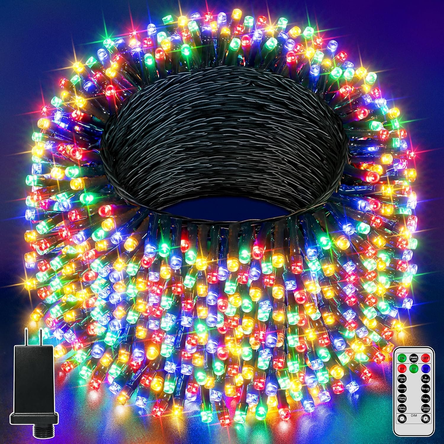 Guhope Christmas Lights 131FT 400 LED, Christmas Tree Light with 8 Lighting Modes, Outdoor Waterproof String Lights with Remote and Timer, Fairy Light for Holiday Decor (Multicolor)
