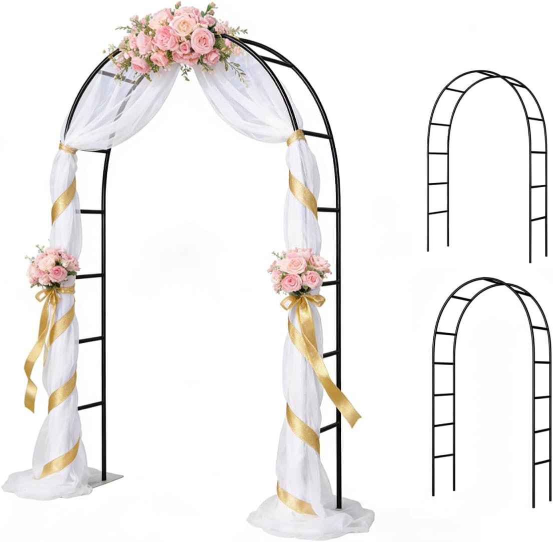 Thorise 7.9 Ft H x 4.6 Ft W Metal Pergola Arbor,Assemble Freely 2 Sizes,for Various Climbing Plant Wedding Garden Arch Bridal Party Decoration Wide Arbor, 1 Pack