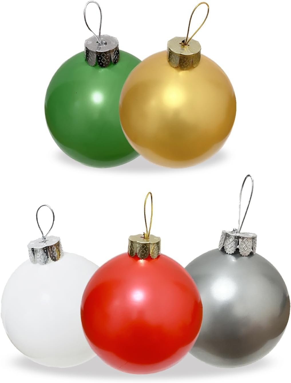 Inflatable Christmas Ornaments Balls, 9” Indoor and Outdoor Decor | Large Inflatable Xmas Balls, Holiday Decorations Yard Tree Decoration