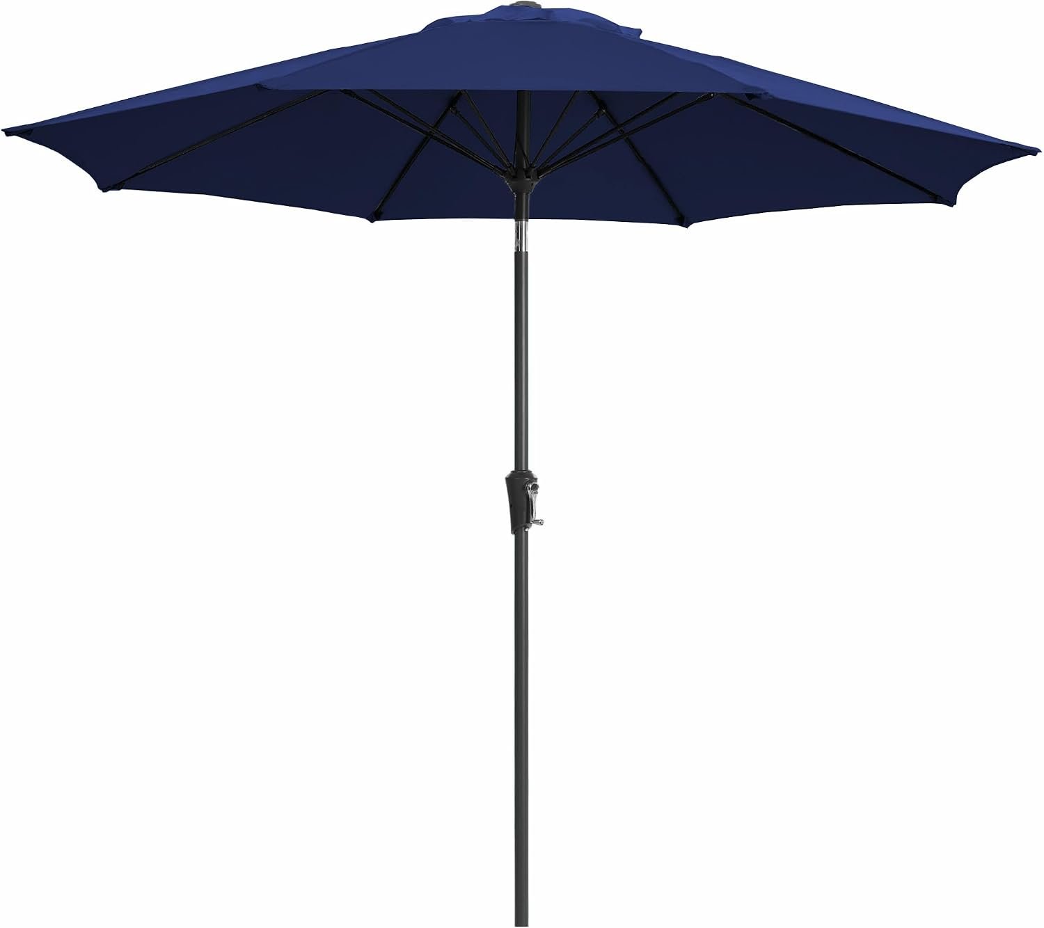JEAREY 9FT Outdoor Patio Umbrella,Market Table Umbrella with 8 Fiberglass Ribs, Pool Umbrella with Tilt and Crank, UV Protection Lightweight & Wind-Resistant for Lawn, Garden, Deck and Backyard, Navy