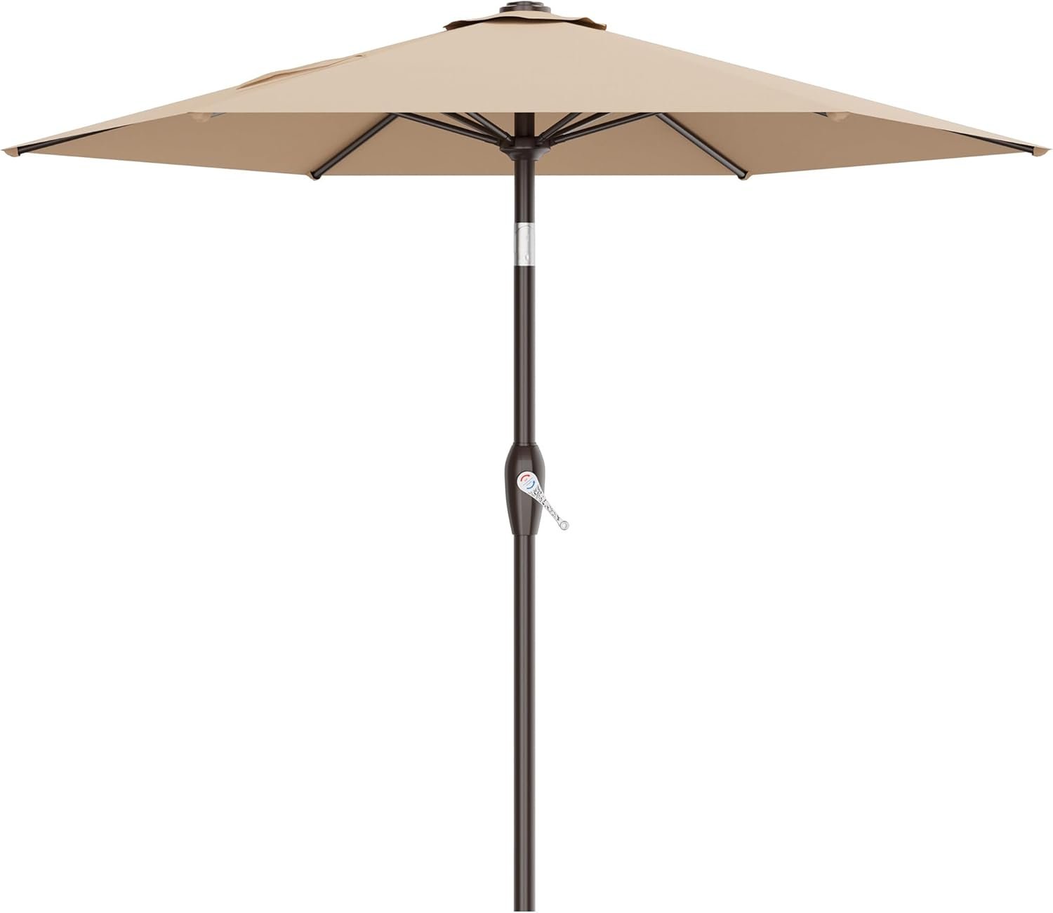 7.5FT Patio Umbrella Table Market Umbrella w/Tilt and Crank, Heavy-Duty Outdoor Umbrellas for Pool, Deck, Garden and Backyard, Beige