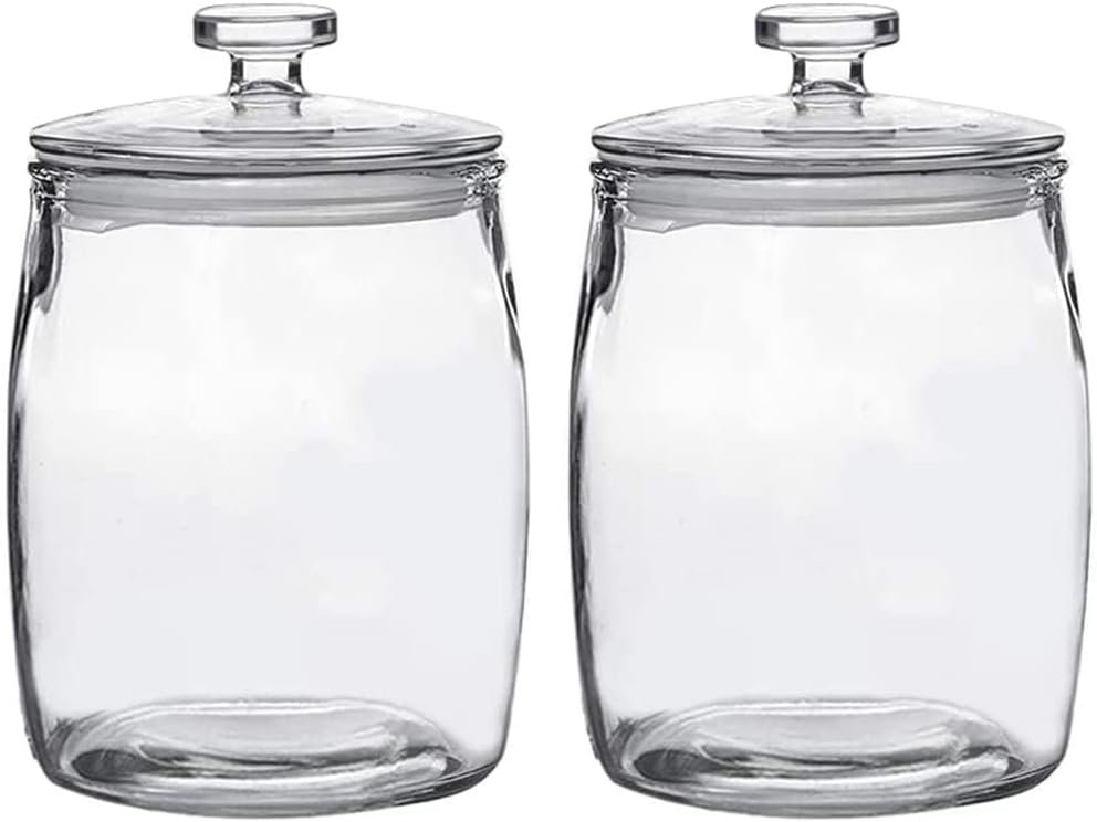 Ritayedet 2 Pack Cookie Jar, Half Gallon Glass Jars with Lids, Candy Jar | Wide Mouth Apothecary Jars, Sourdough Starter Jar, Kitchen Pantry & Laundry Room Organization, Dishwasher Safe, BPA-Free