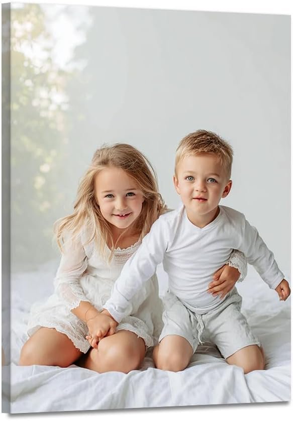 Canvas Prints With Your Photos, Custom Wall Art, Personalized Picture to Canvas, Custom Poster, Photo Prints, Pictures for Pet Family, Gift for Mom Friend, Decor for Home Bedroom Framed Ready to Hang – 8L” x 10W”