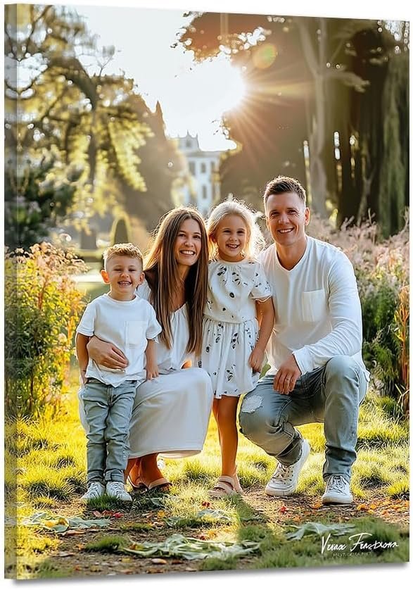 Custom Canvas Prints with Your Photos Personalized Canvas Wall Art (Framed 11x14inch) Personalized Pictures for Pet/Family Gifts for Mom/Men/Women