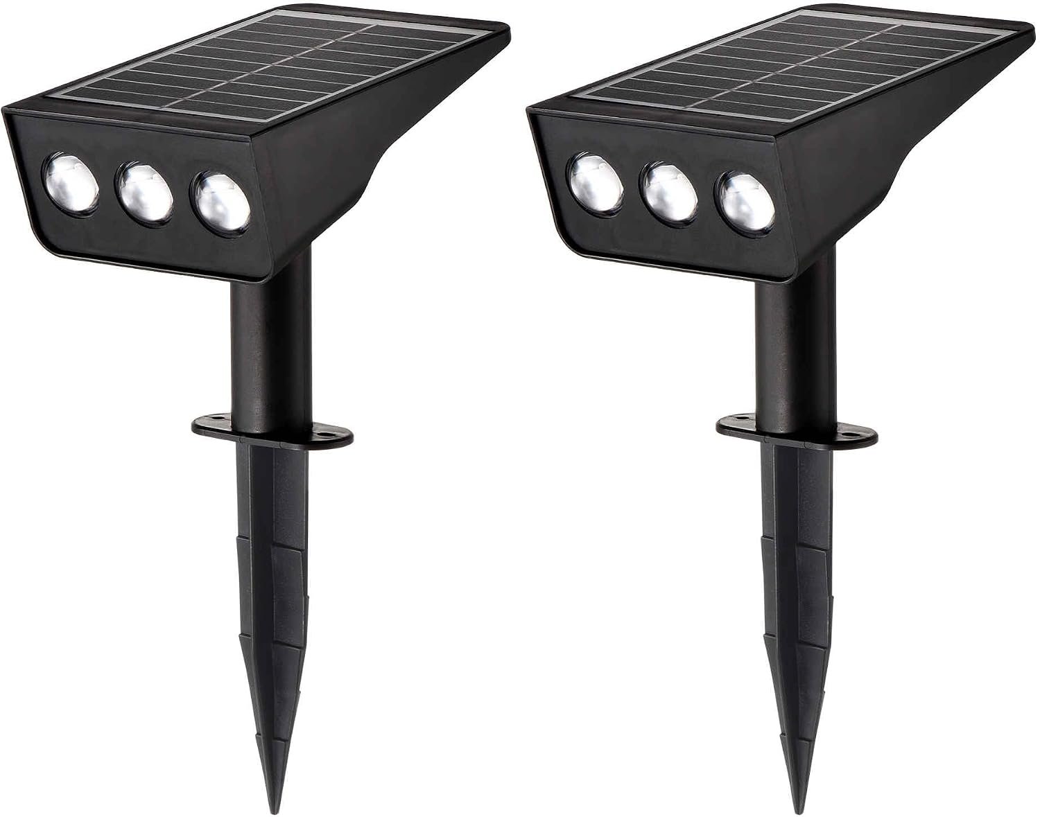 Solar Spot Lights Outdoor, 2 Pack Solar Landscape Spotlights 3 Lighting Modes IP65 Waterproof Adjustable Light House Lights Spot Light for Yard