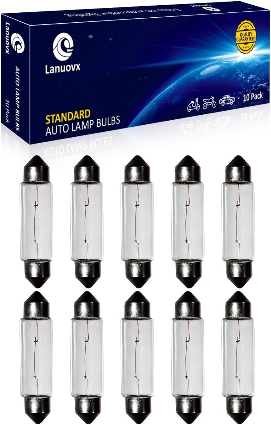 10 Pack Festoon Bulb 12V 5W Xenon Bulb Sv8.5-8 T3.25 10X44mm