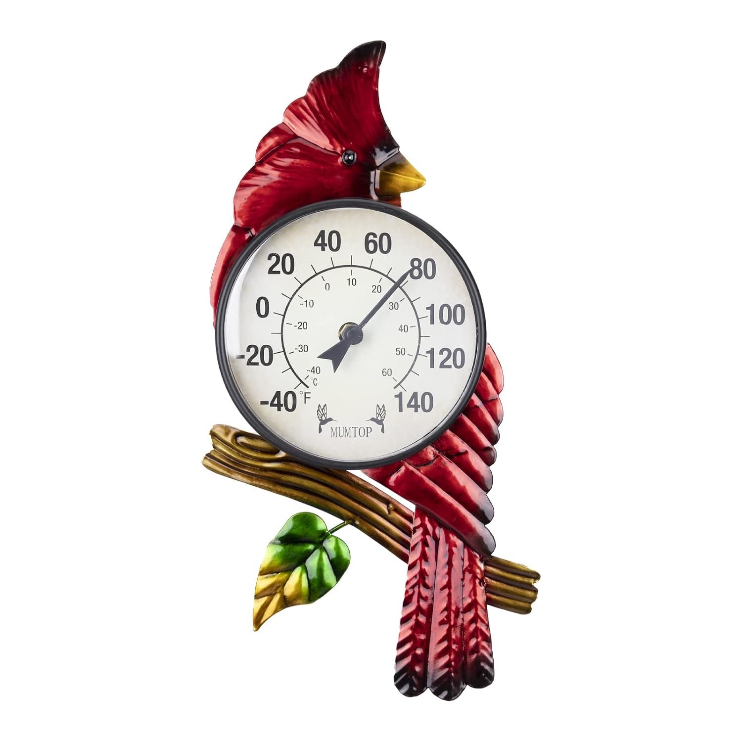 MUMTOP Outdoor Thermometer, Cardinal Outside Decor for Patio, Yard, Garden