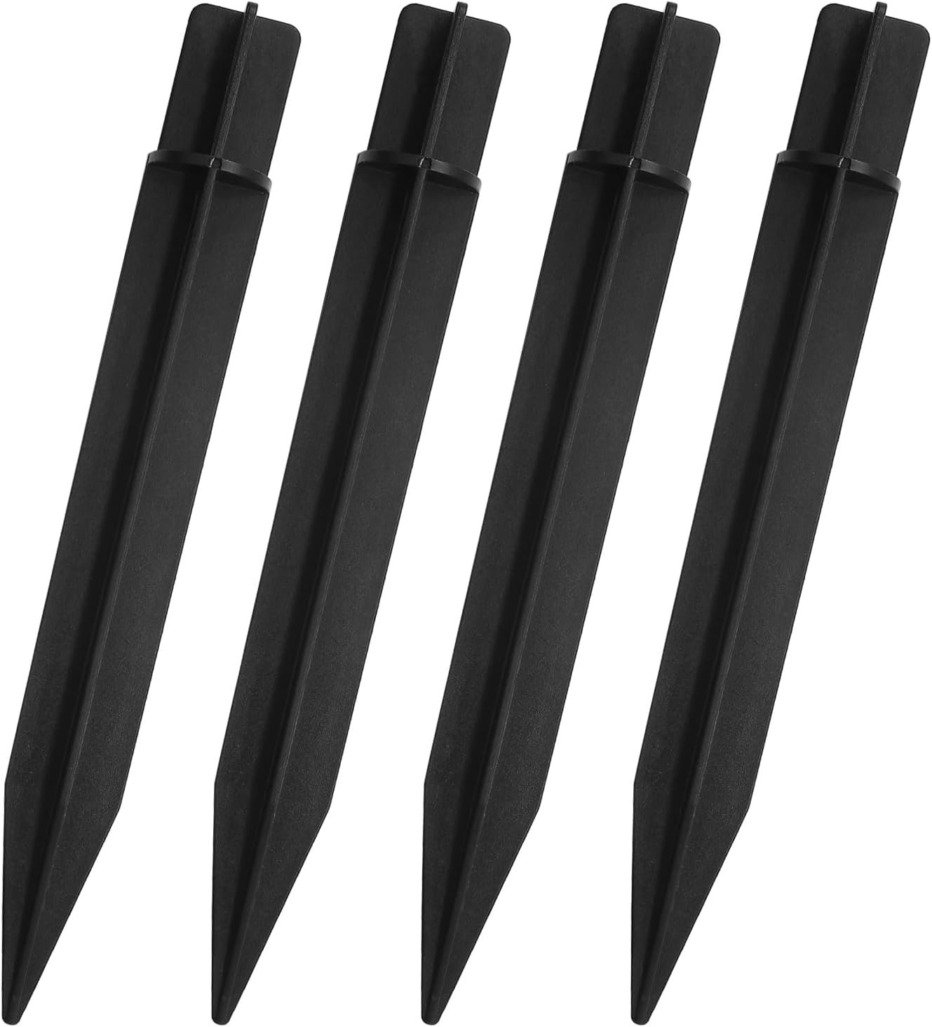 4 PCS Black 8.27 Inch Solar Light Stakes | Spikes Plastic Pathway Stakes, LED Light Ground Spikes, Garden Decoration