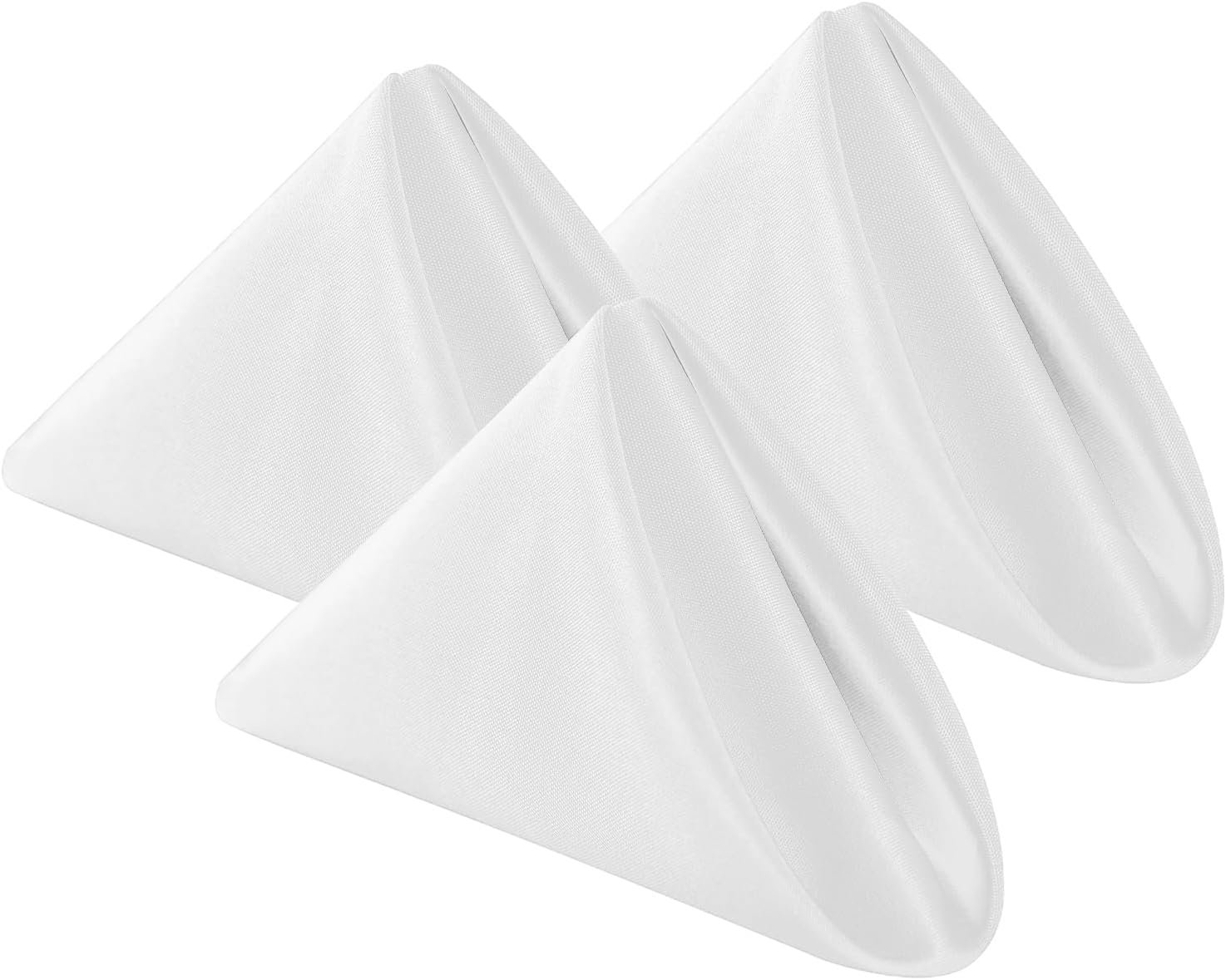 Bailarina Cloth Napkins Set of 120,17×17 inches Dinner Napkins Cloth Washable,Polyester Square Table Cloth Napkin Bulk with Hemmed Edges Ideal for Banquets, Parties and Weddings-White