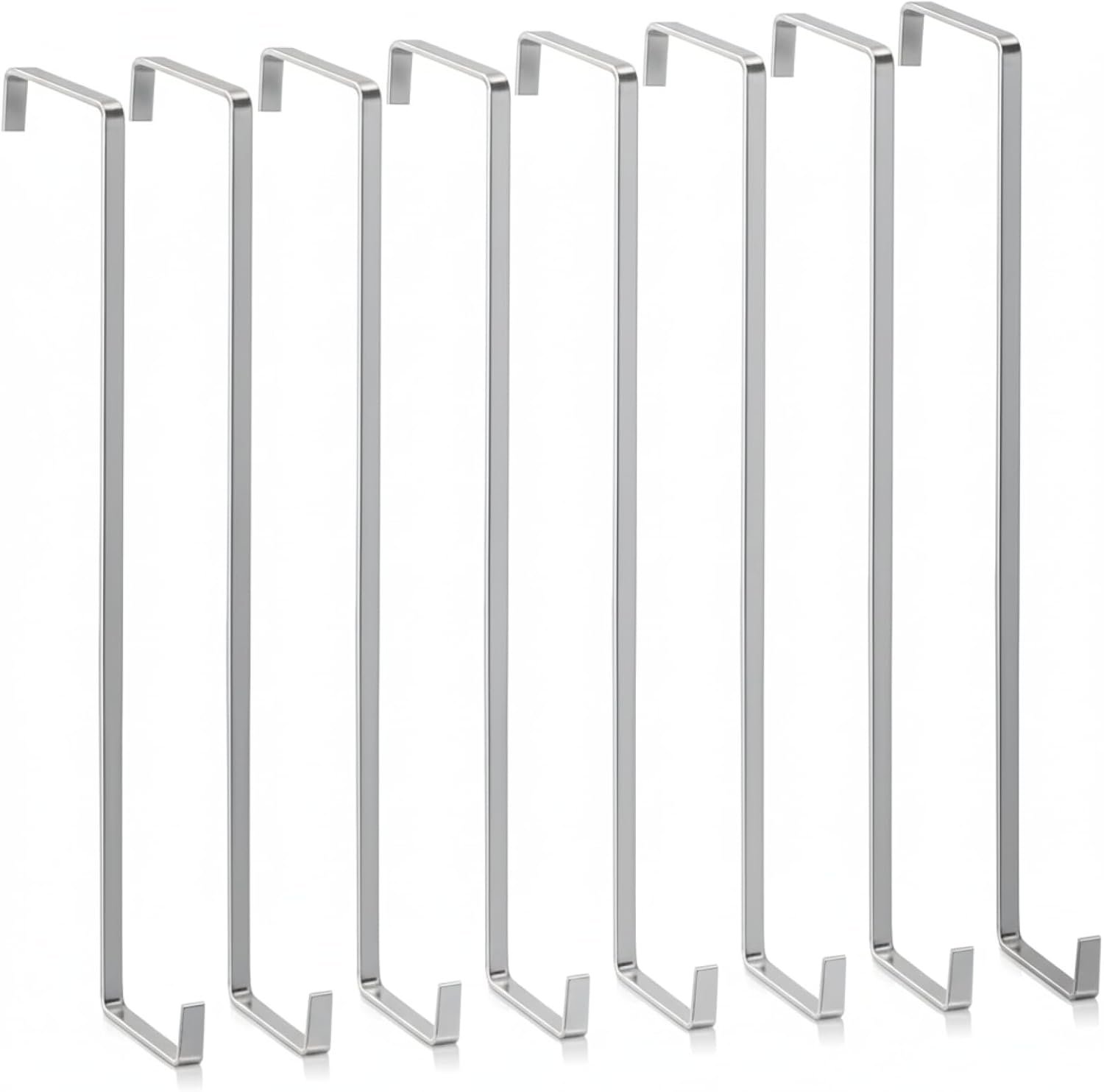 Sratte 8 Pack Christmas Wreath Hangers for Front Door 14inch Christmas Hanger Over The Door Hooks Z Shaped Sturdy Metal Wreath Hangers for Hanging Wreaths Hats Clothes(Silver)